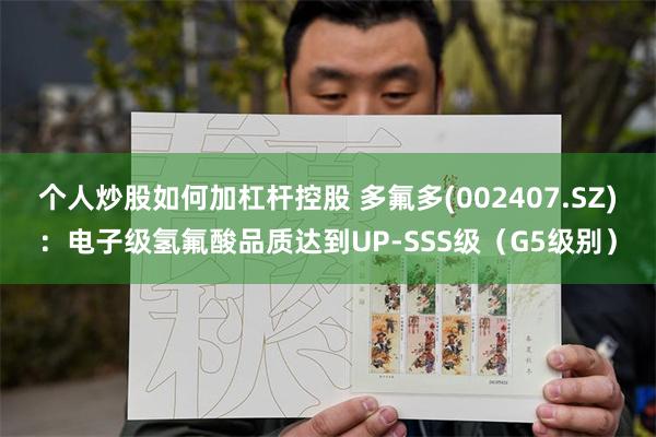 个人炒股如何加杠杆控股 多氟多(002407.SZ)：电子级氢氟酸品质达到UP-SSS级（G5级别）