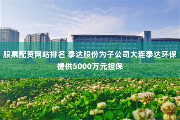 股票配资网站排名 泰达股份为子公司大连泰达环保提供5000万元担保