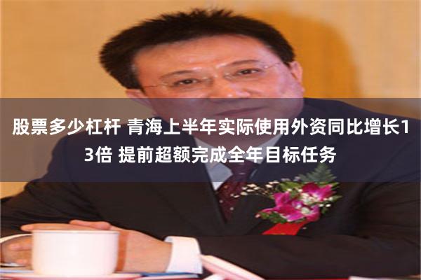 股票多少杠杆 青海上半年实际使用外资同比增长13倍 提前超额完成全年目标任务