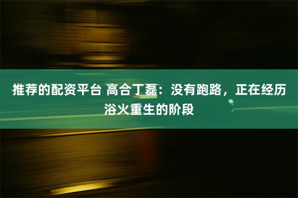 推荐的配资平台 高合丁磊：没有跑路，正在经历浴火重生的阶段