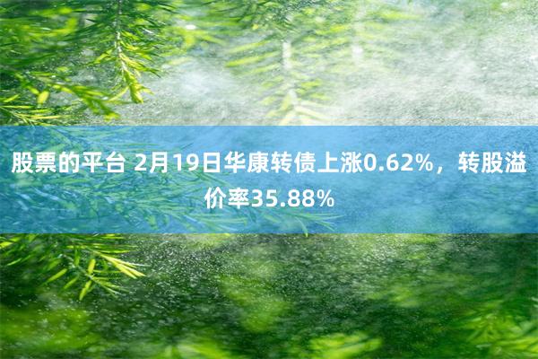 股票的平台 2月19日华康转债上涨0.62%，转股溢价率35.88%